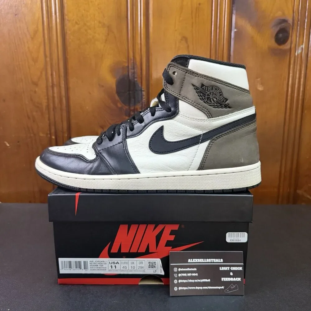 Jordan 1 High Dark Mocha Brown / Sail Size 11 Men 555088 105 OG BOX AUTHENTIC